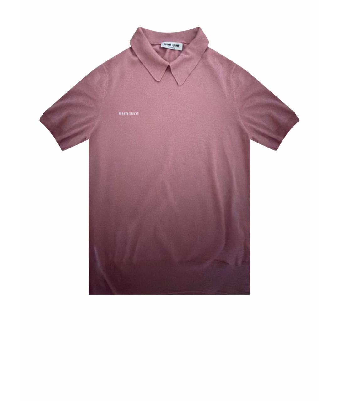 MIU MIU Розовая кашемировая футболка, фото 1