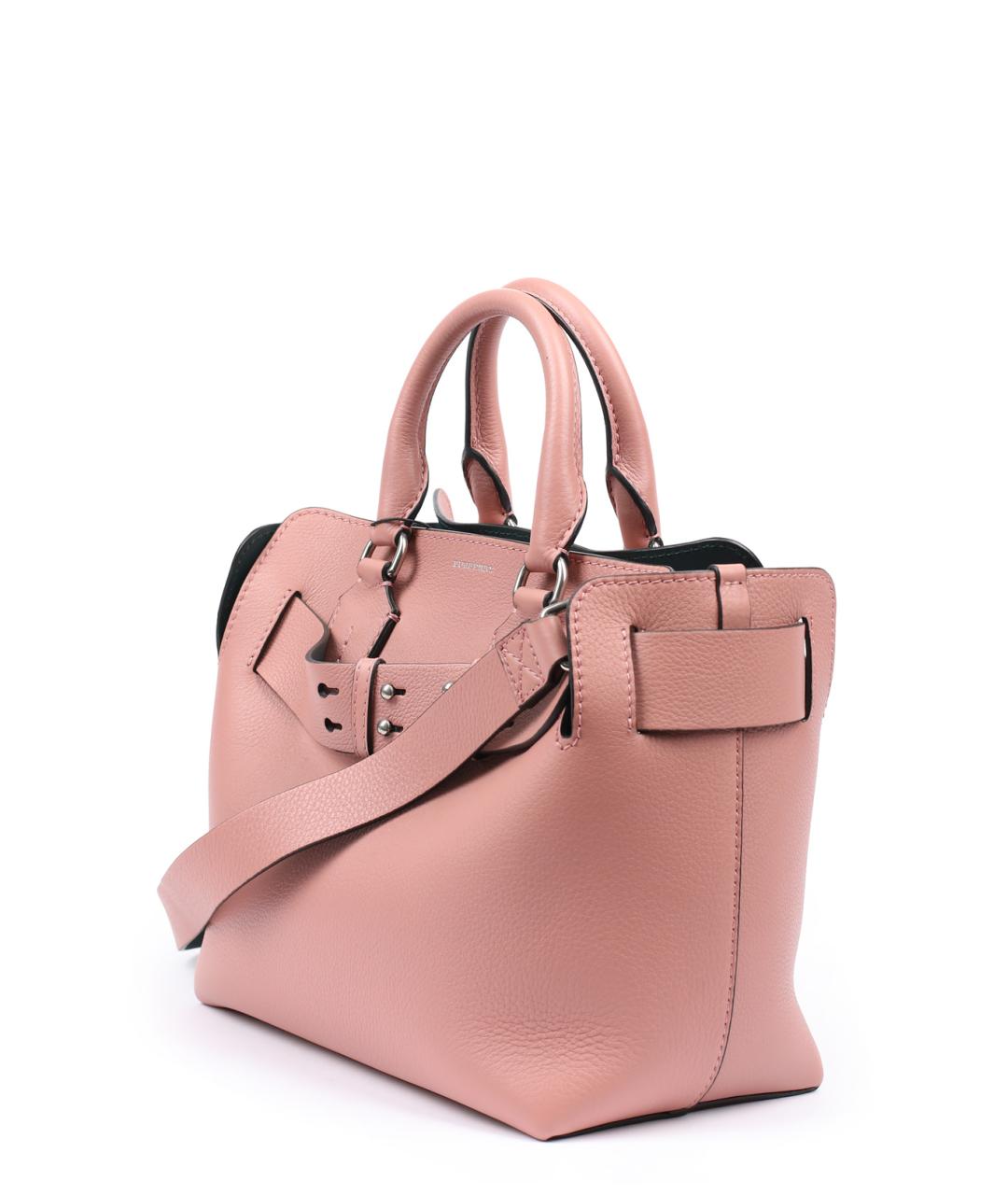 BURBERRY Розовая кожаная сумка тоут, фото 2