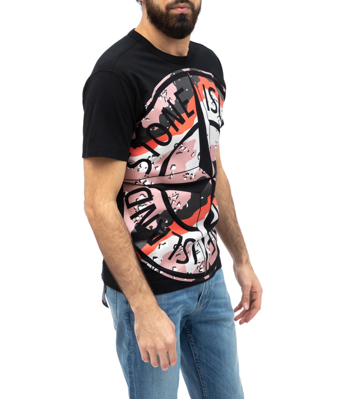 STONE ISLAND Черная футболка, фото 3