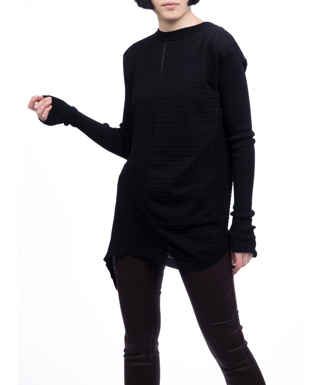 RICK OWENS Черный хлопковый джемпер / свитер, фото 3