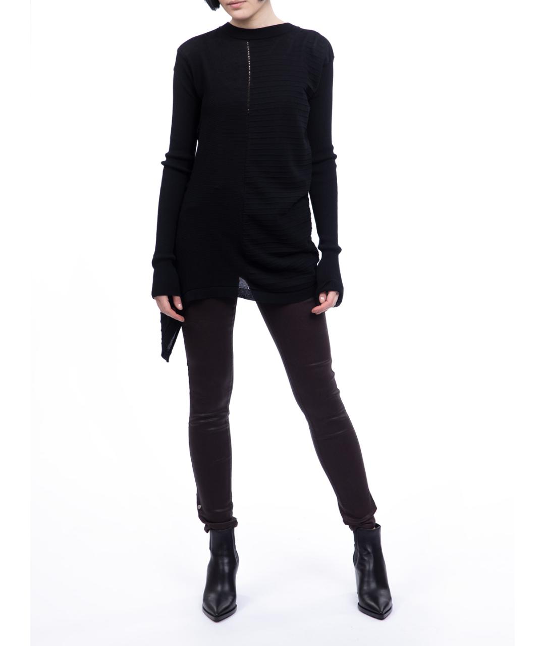 RICK OWENS Черный хлопковый джемпер / свитер, фото 1