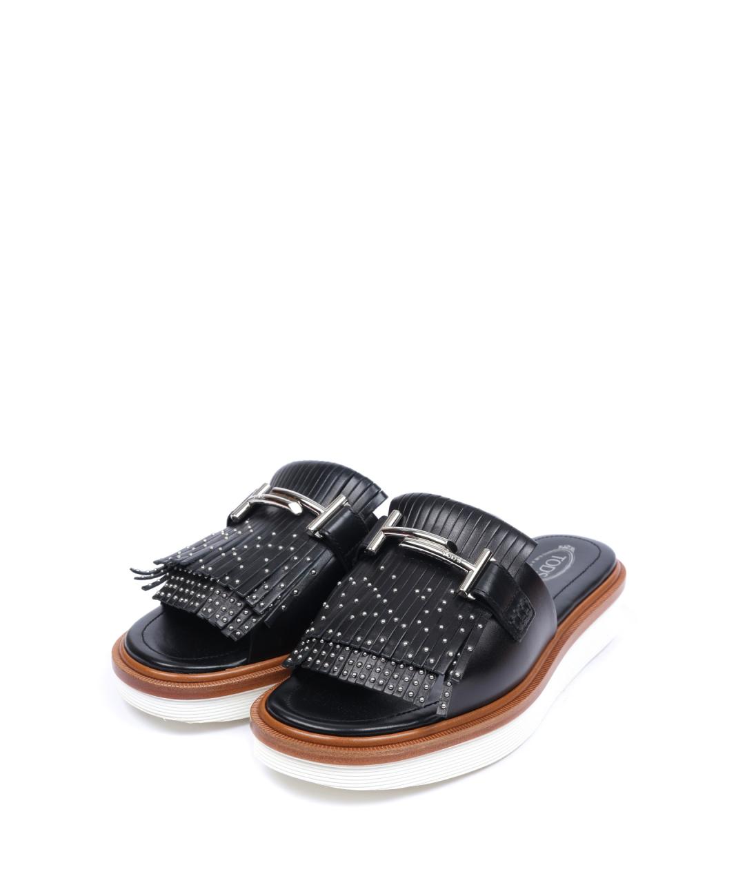 TOD'S Черные шлепанцы, фото 2