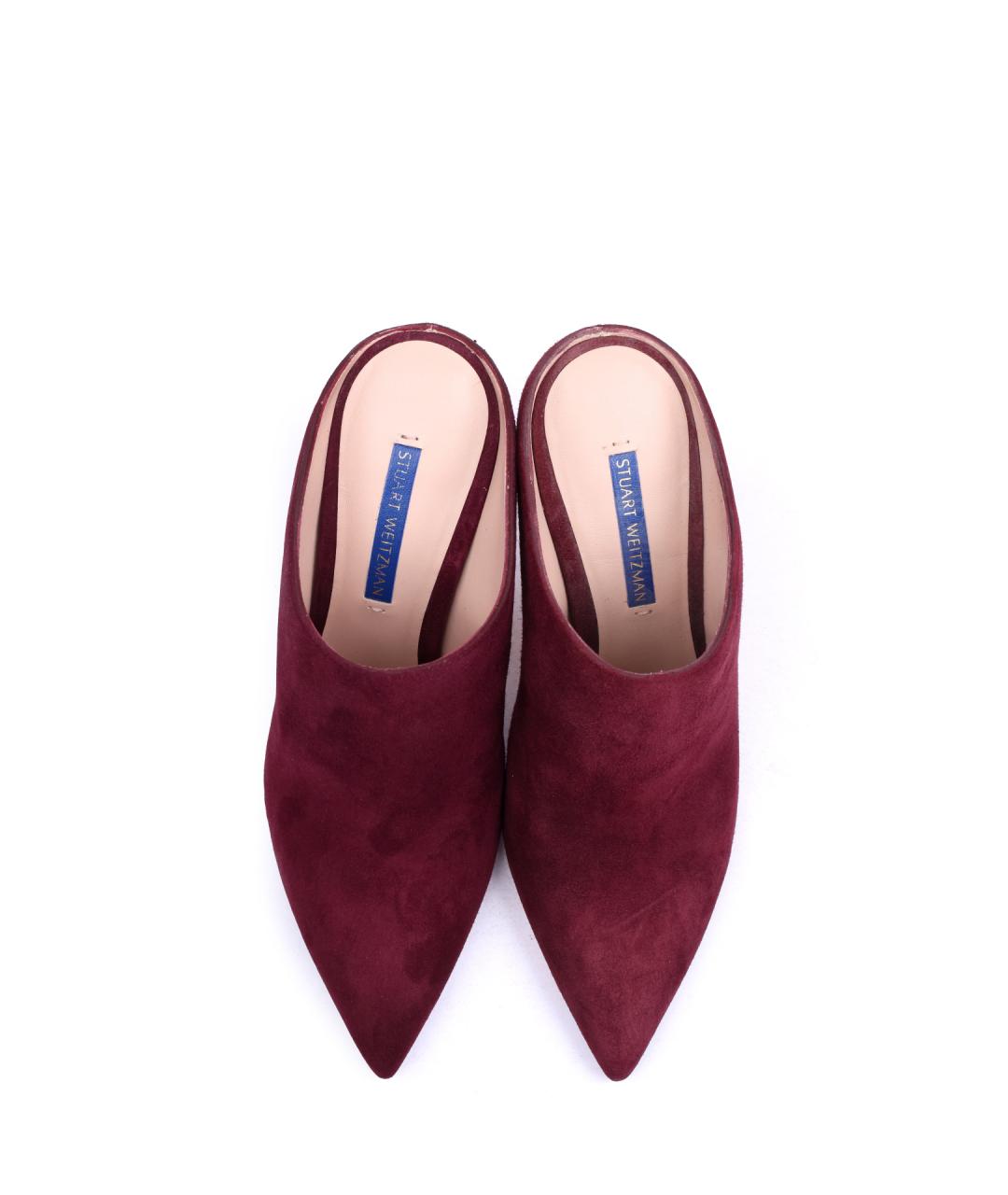 STUART WEITZMAN Красные замшевые мюли, фото 2