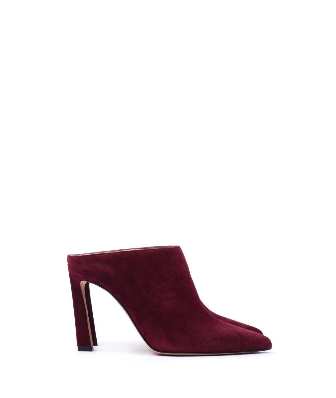 STUART WEITZMAN Красные замшевые мюли, фото 1
