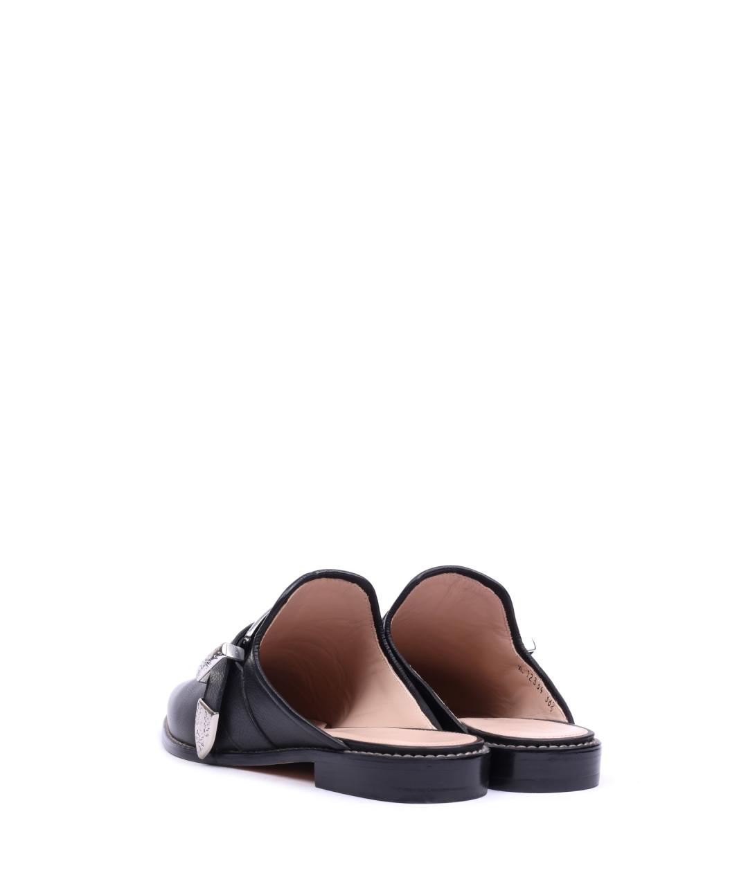 STUART WEITZMAN Черные кожаные мюли, фото 3