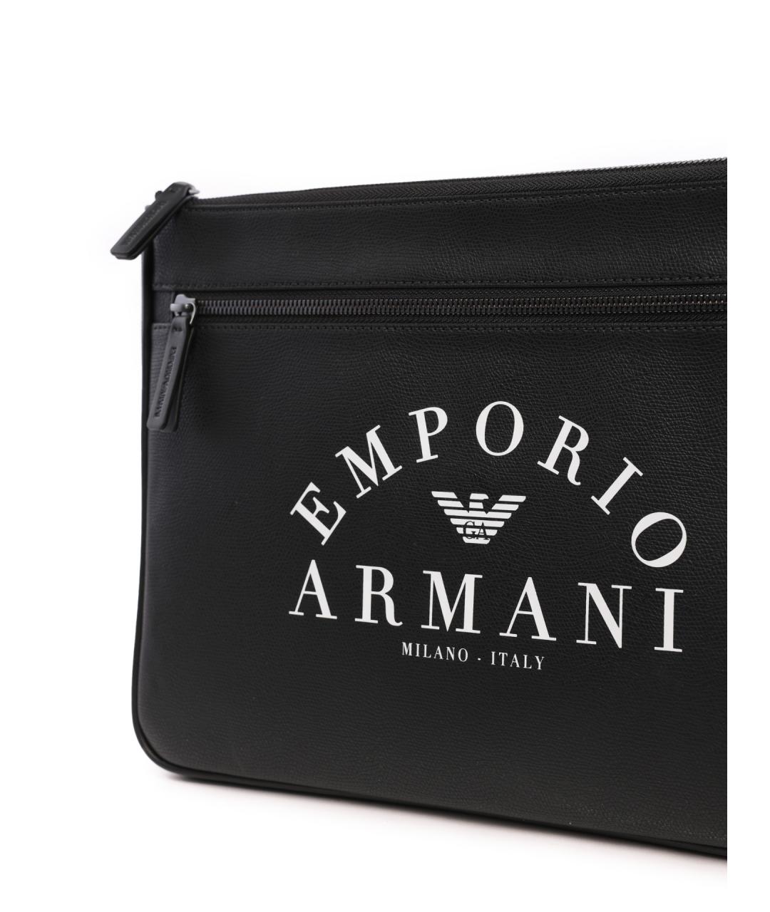 EMPORIO ARMANI Черная папка для документов из искусственной кожи, фото 2