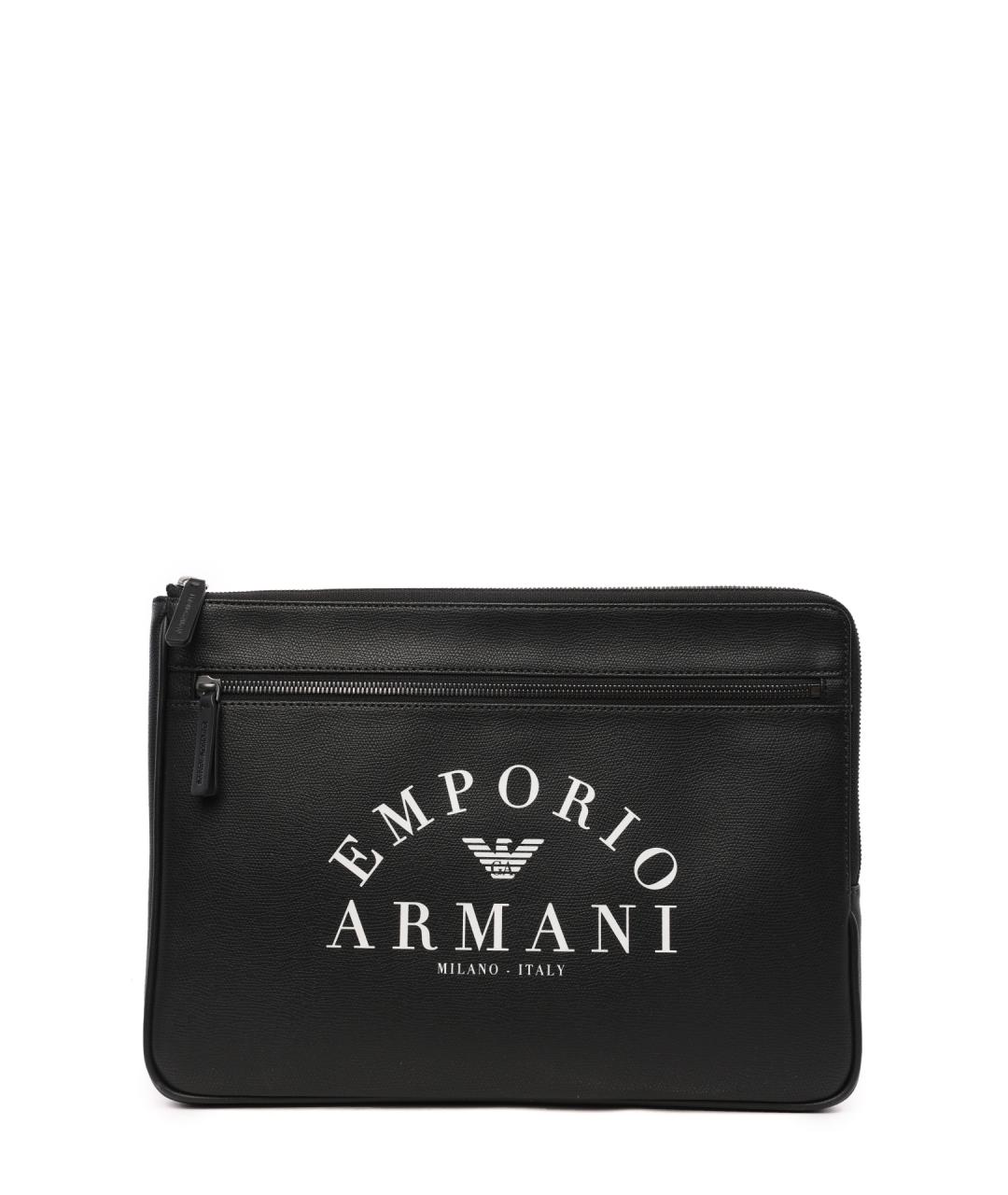 EMPORIO ARMANI Черная папка для документов из искусственной кожи, фото 1