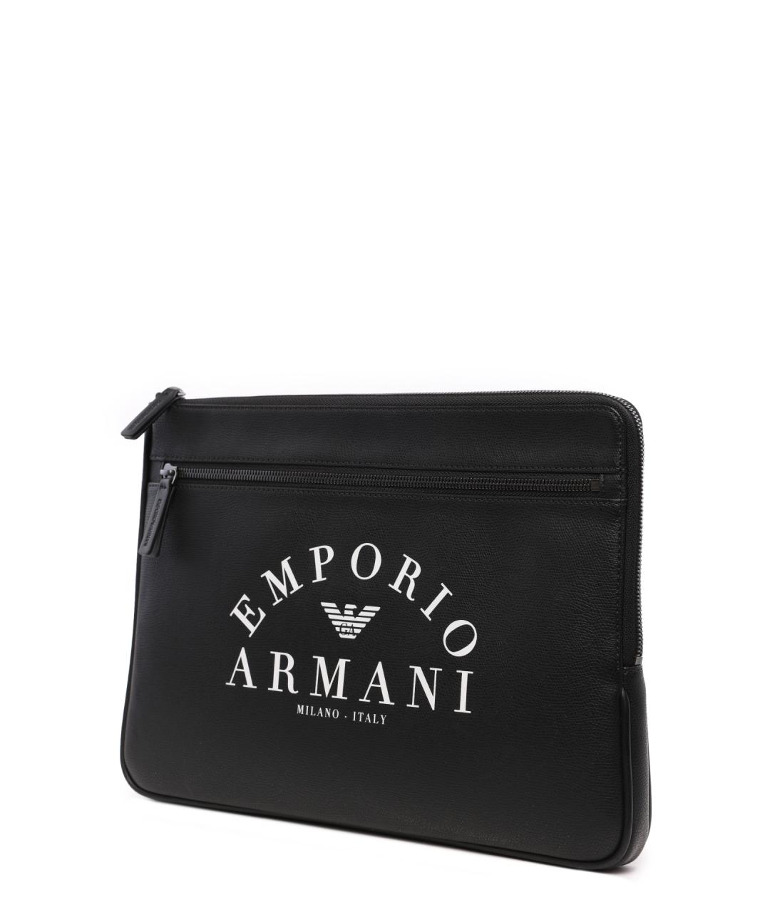 EMPORIO ARMANI Черная папка для документов из искусственной кожи, фото 4