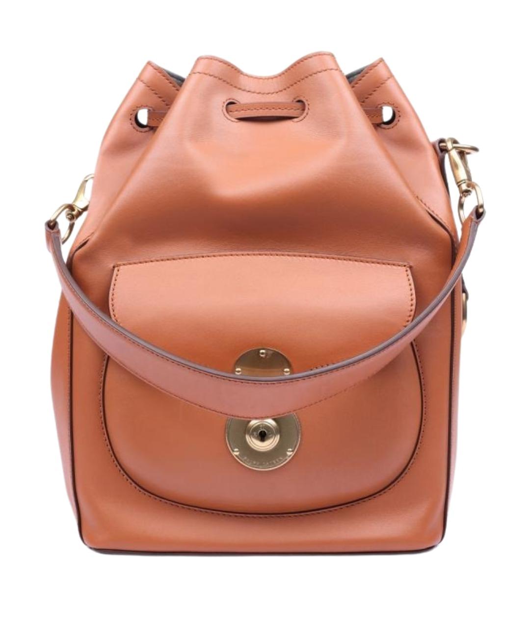 RALPH LAUREN Коричневый кожаный рюкзак, фото 1