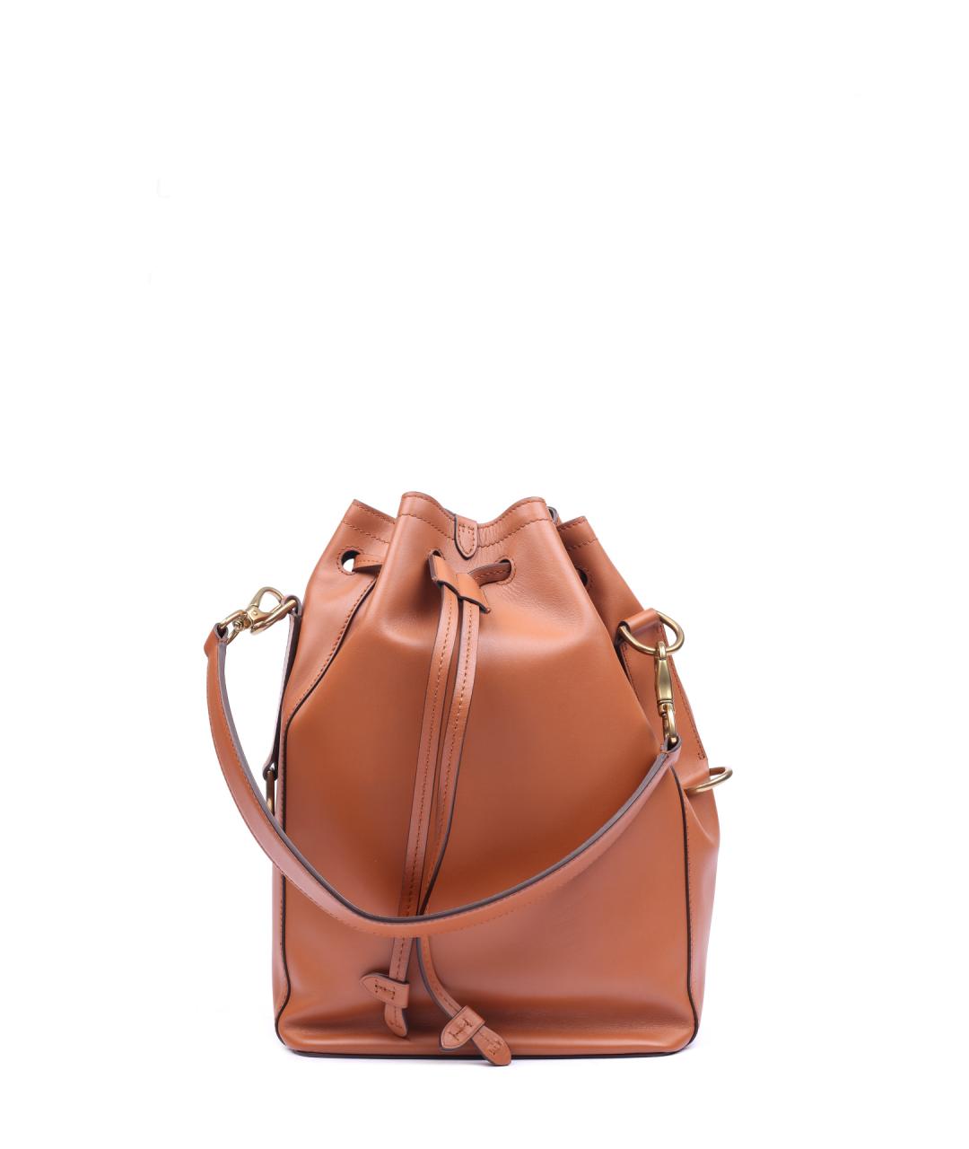 RALPH LAUREN Коричневый кожаный рюкзак, фото 2