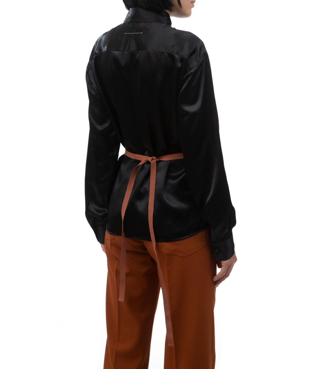 MM6 MAISON MARGIELA Черная вискозная рубашка, фото 4