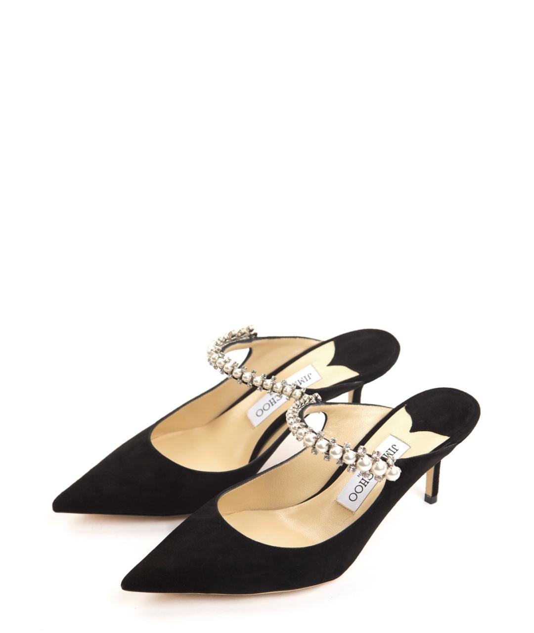 JIMMY CHOO Черные замшевые мюли, фото 3