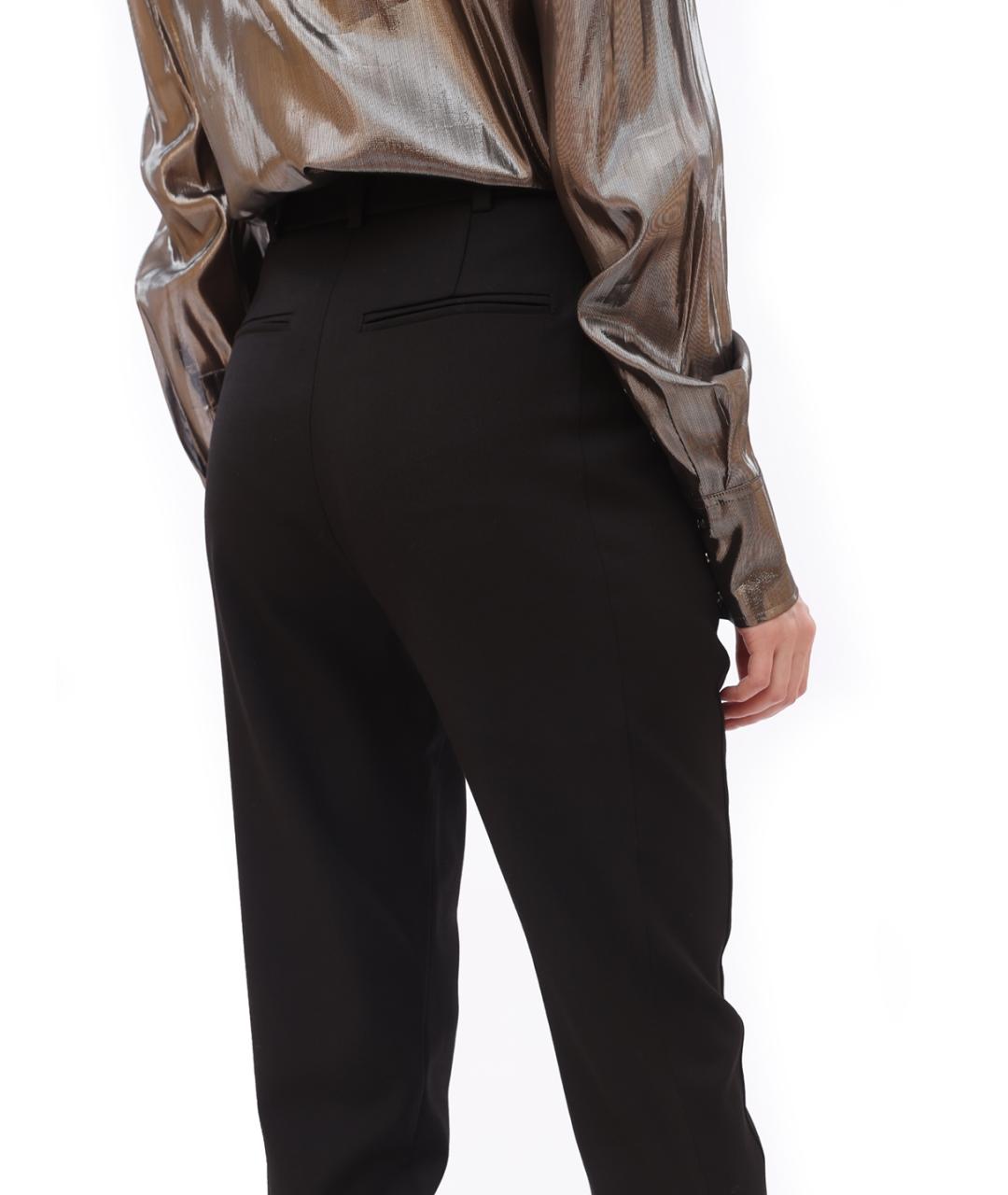 PINKO Черные шерстяные прямые брюки, фото 3