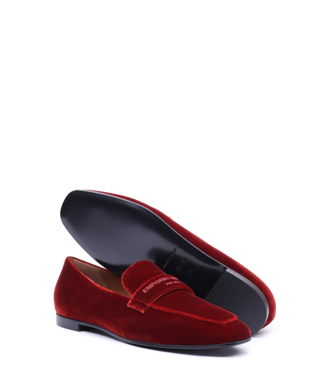 EMPORIO ARMANI Красные текстильные мокасины, фото 5