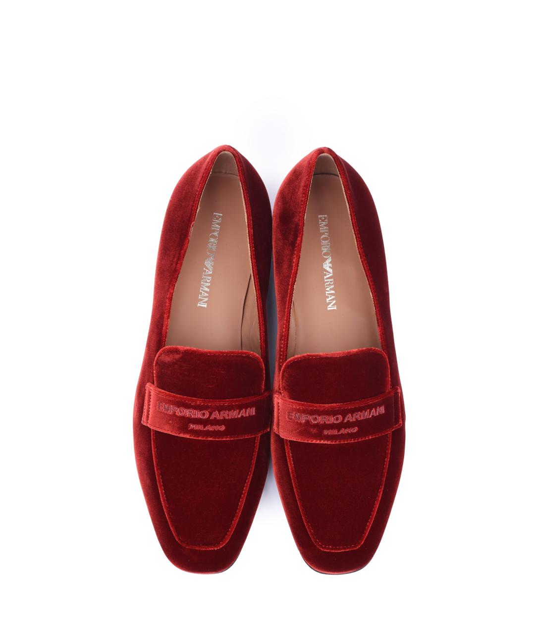EMPORIO ARMANI Красные текстильные мокасины, фото 4