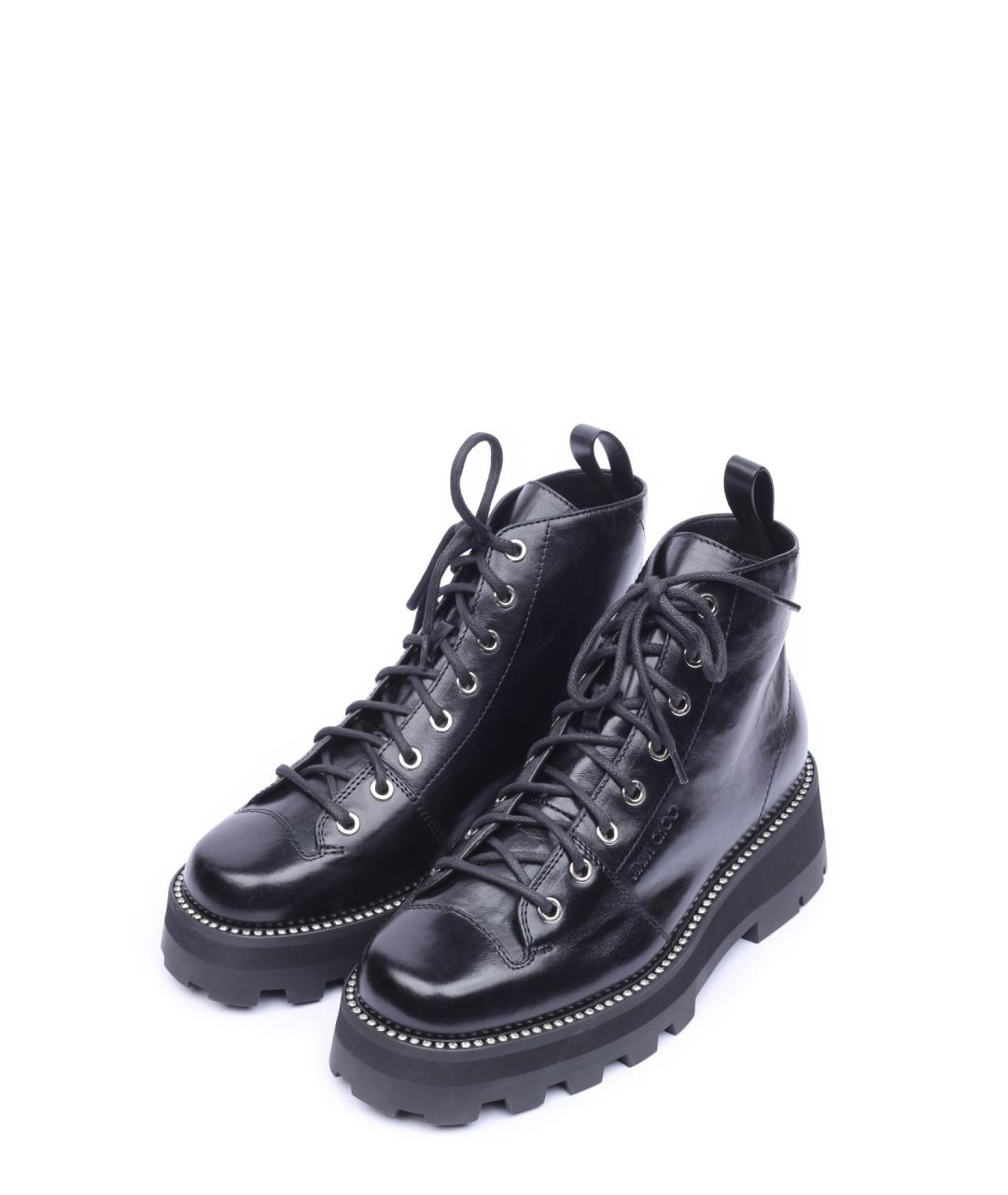 JIMMY CHOO Черные кожаные ботинки, фото 2