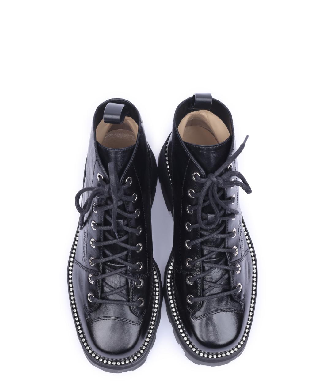 JIMMY CHOO Черные кожаные ботинки, фото 4