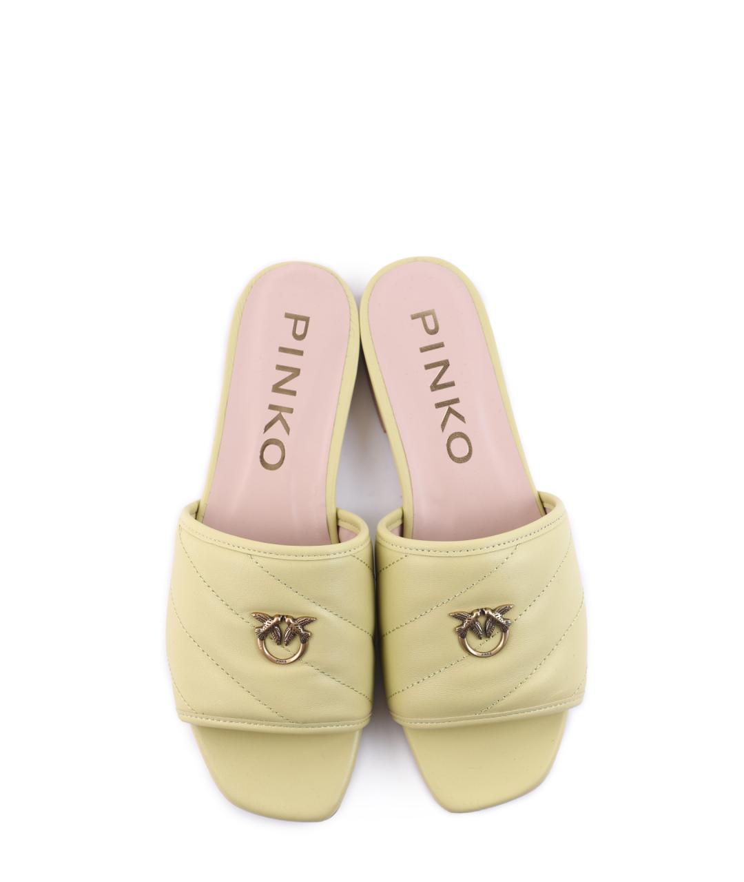 PINKO Зеленые кожаные мюли, фото 5