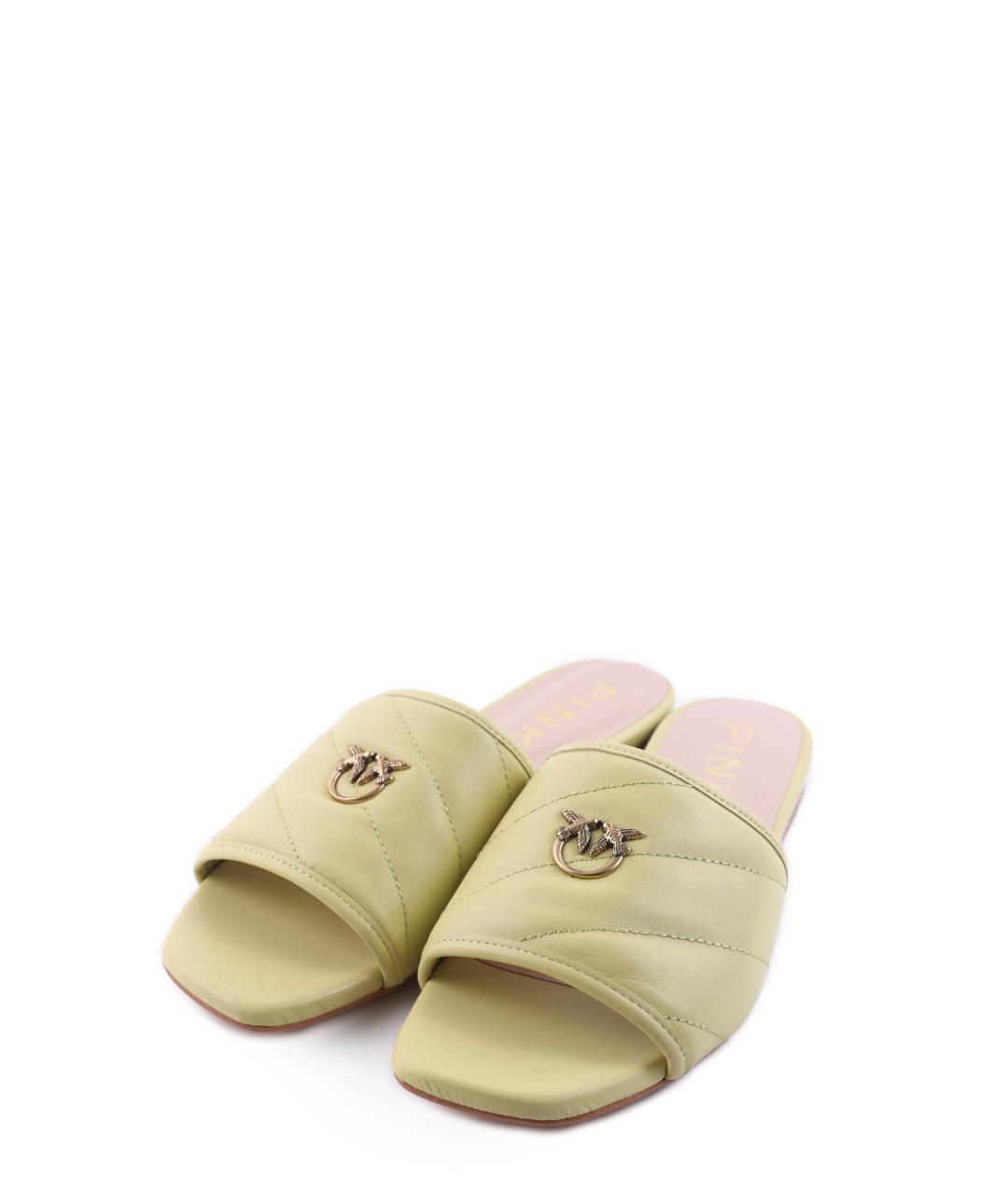 PINKO Зеленые кожаные мюли, фото 7