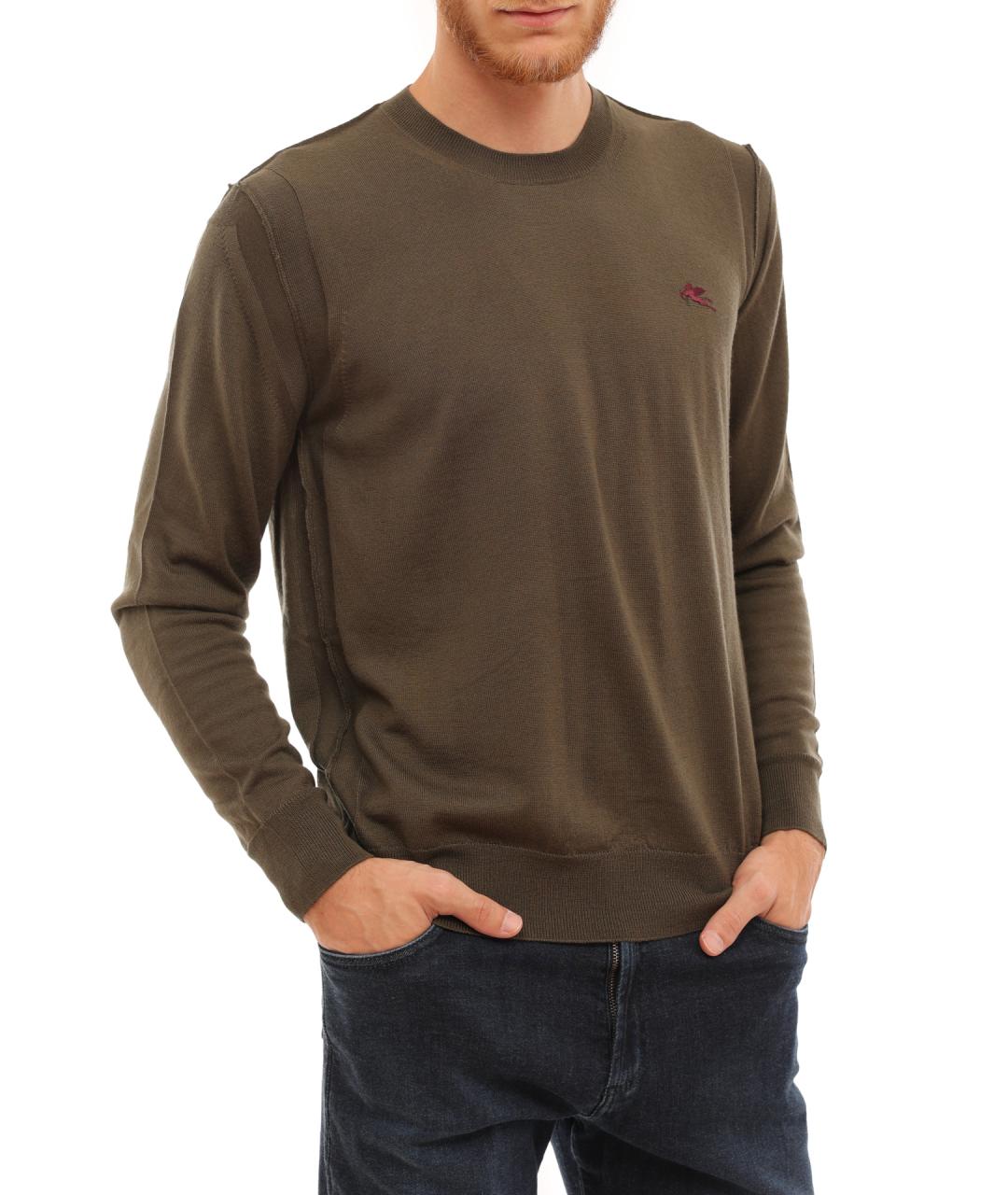 ETRO Хаки шерстяной джемпер / свитер, фото 3