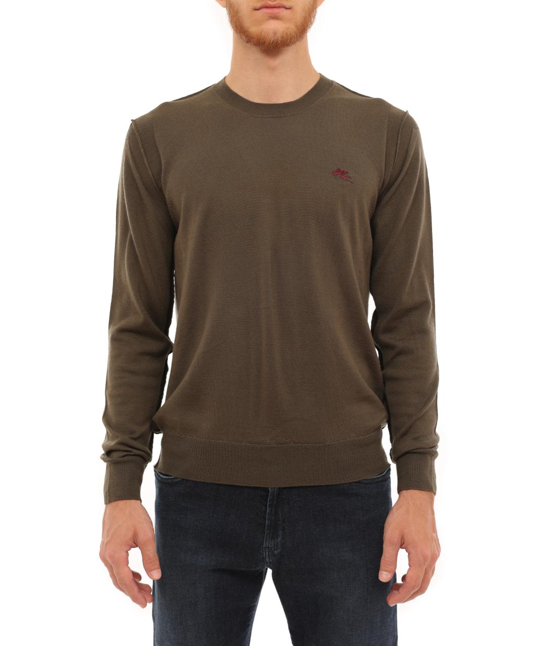 ETRO Хаки шерстяной джемпер / свитер, фото 1