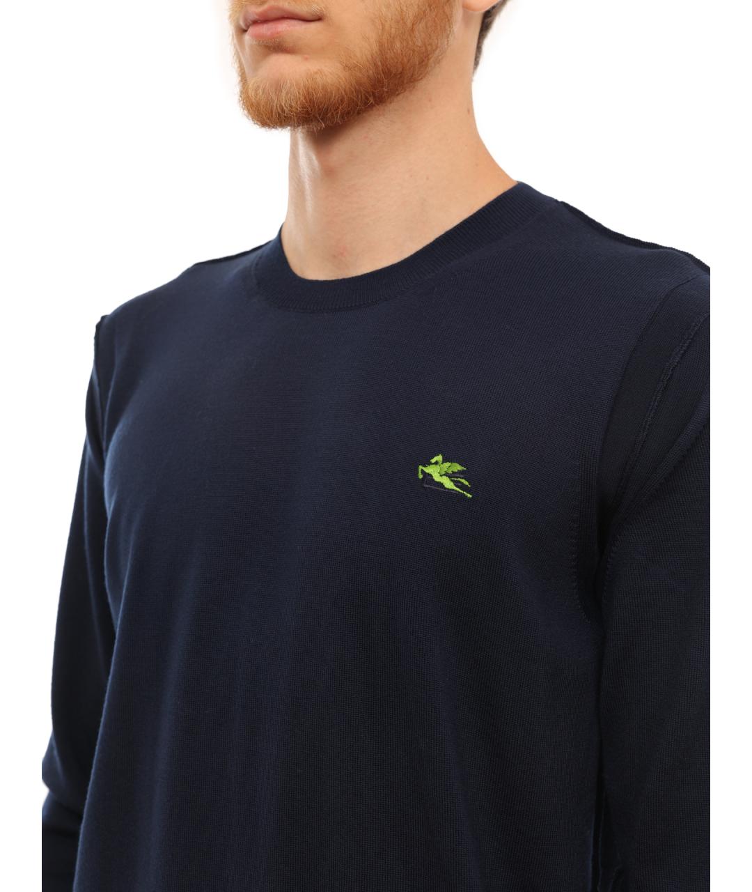 ETRO Темно-синий шерстяной джемпер / свитер, фото 2