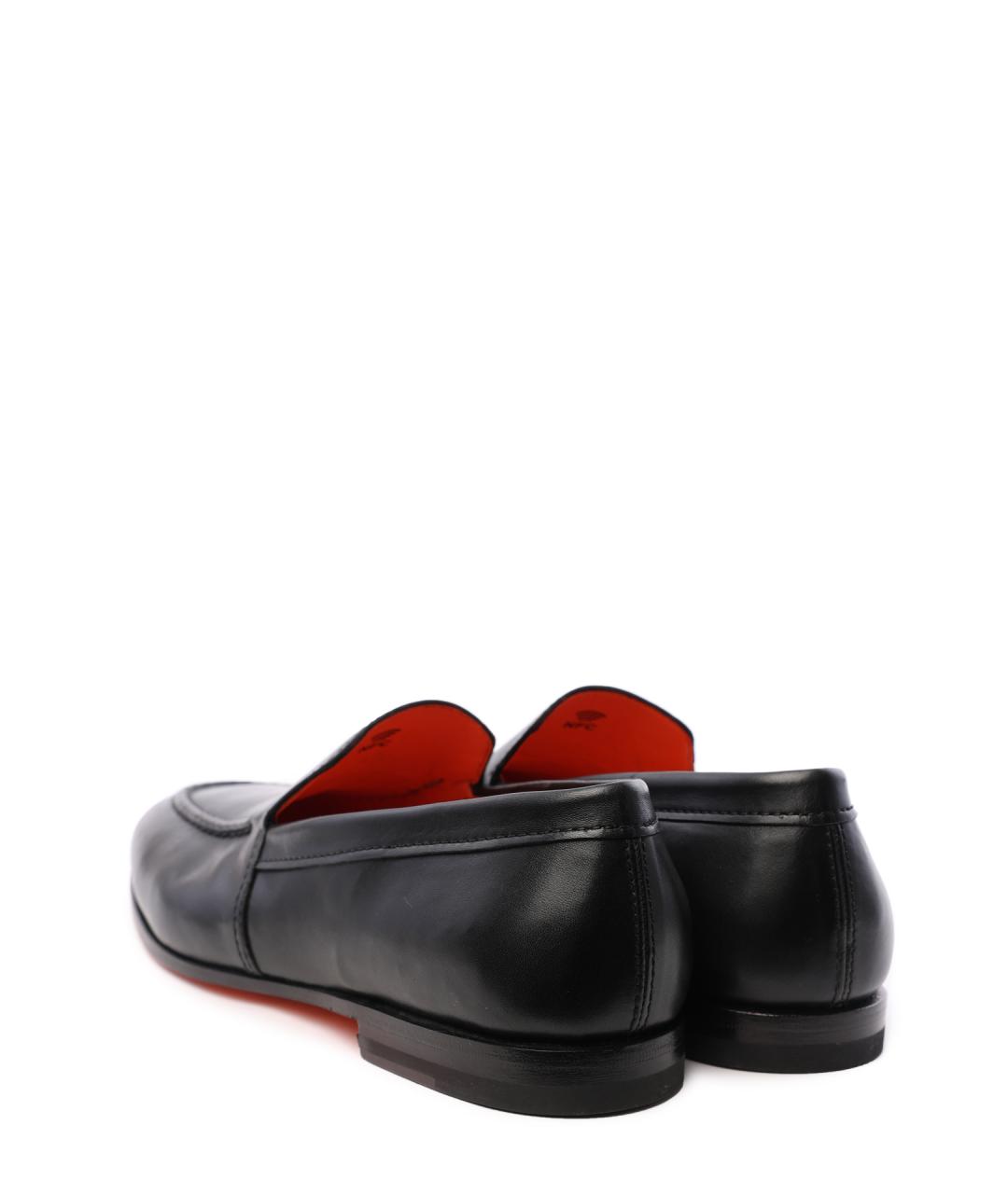 SANTONI Черные кожаные лоферы, фото 3