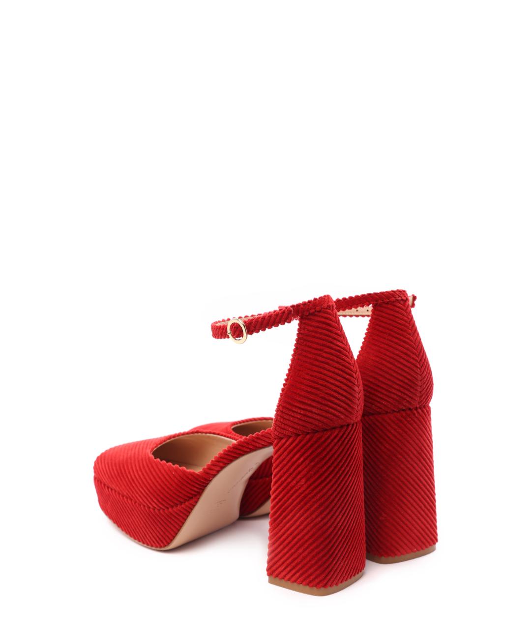 GIANVITO ROSSI Красные текстильные туфли, фото 3