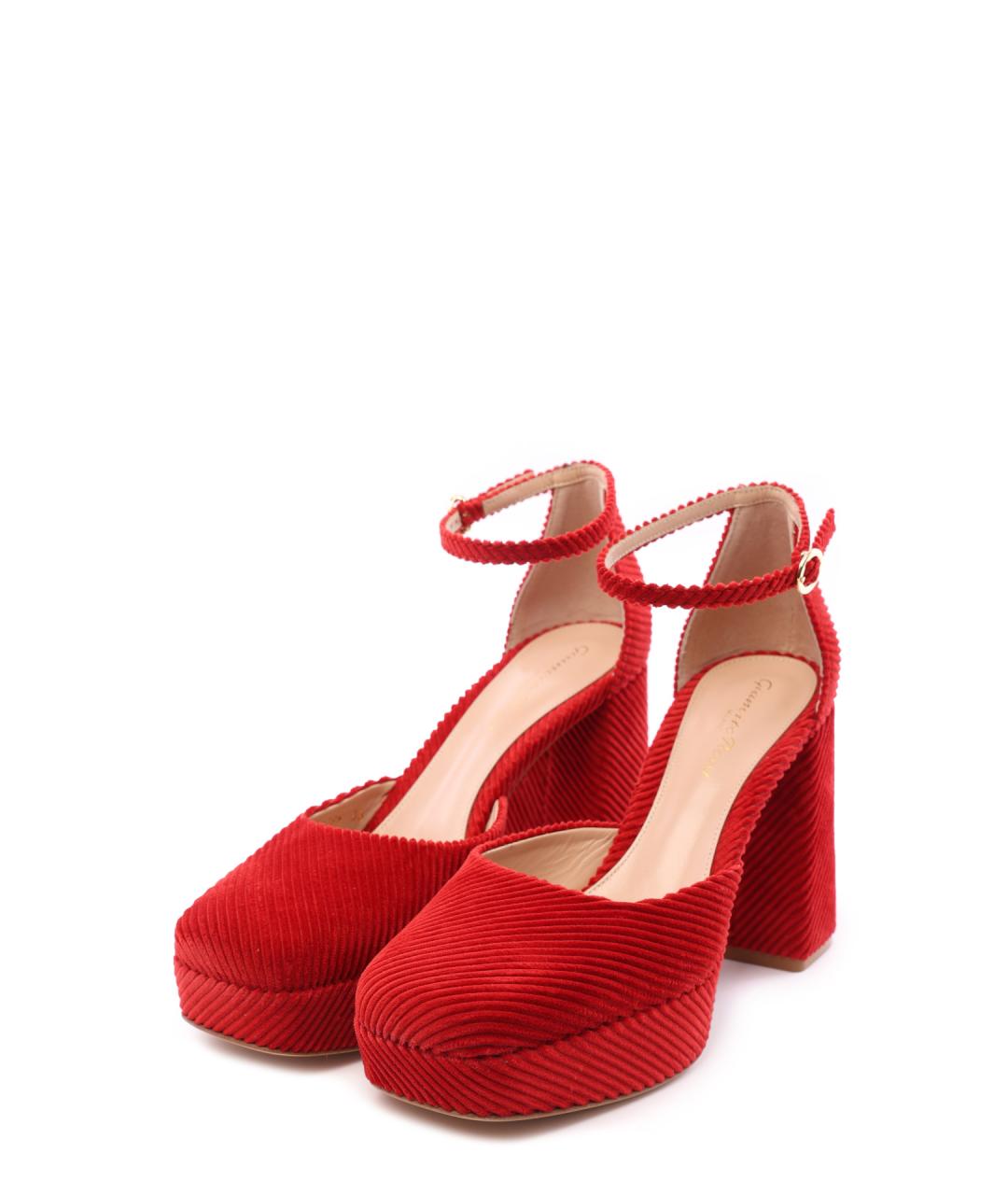 GIANVITO ROSSI Красные текстильные туфли, фото 2