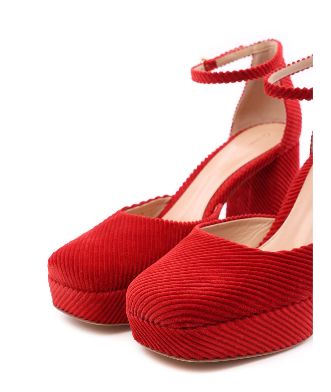 GIANVITO ROSSI Красные текстильные туфли, фото 5