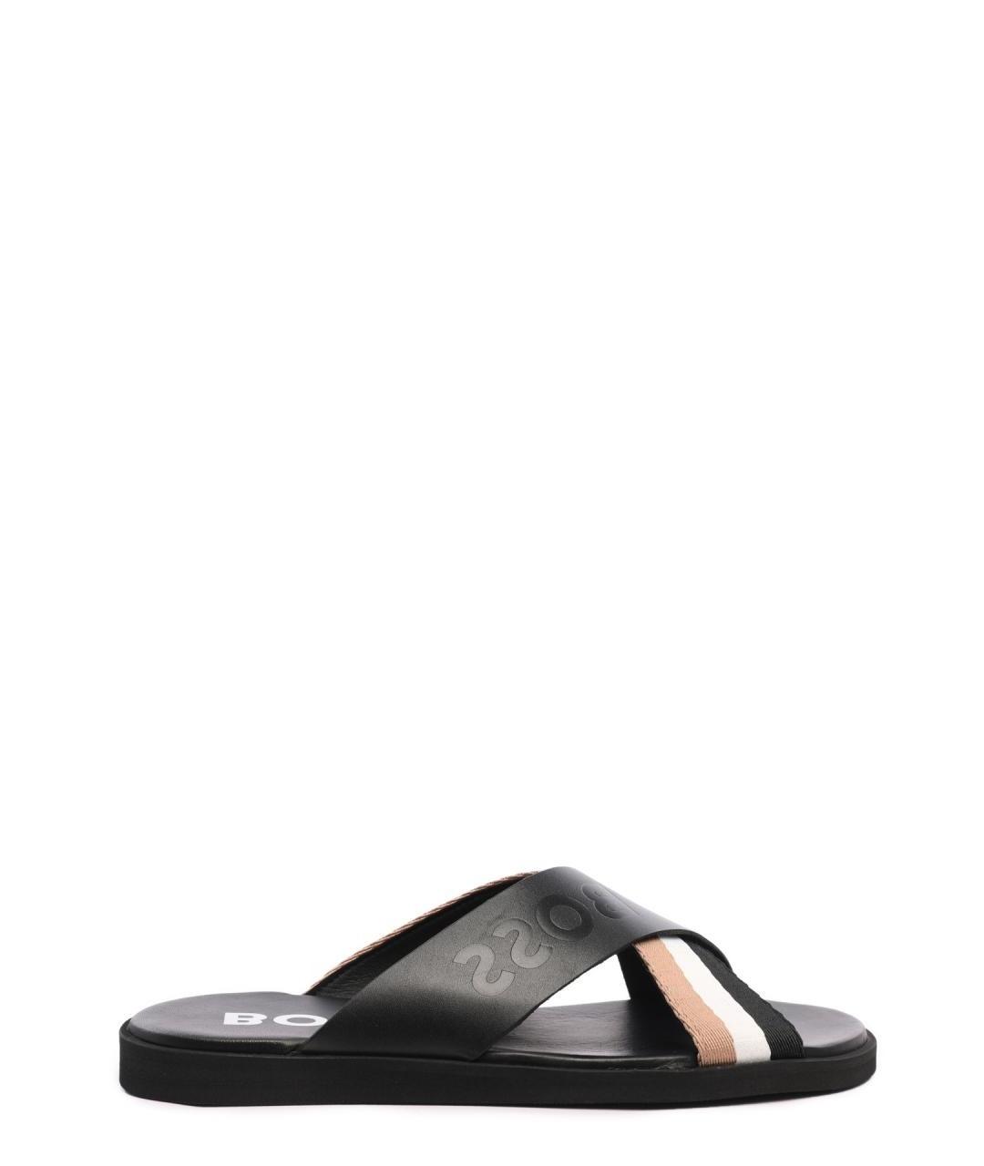 HUGO BOSS Черные шлепанцы, фото 1