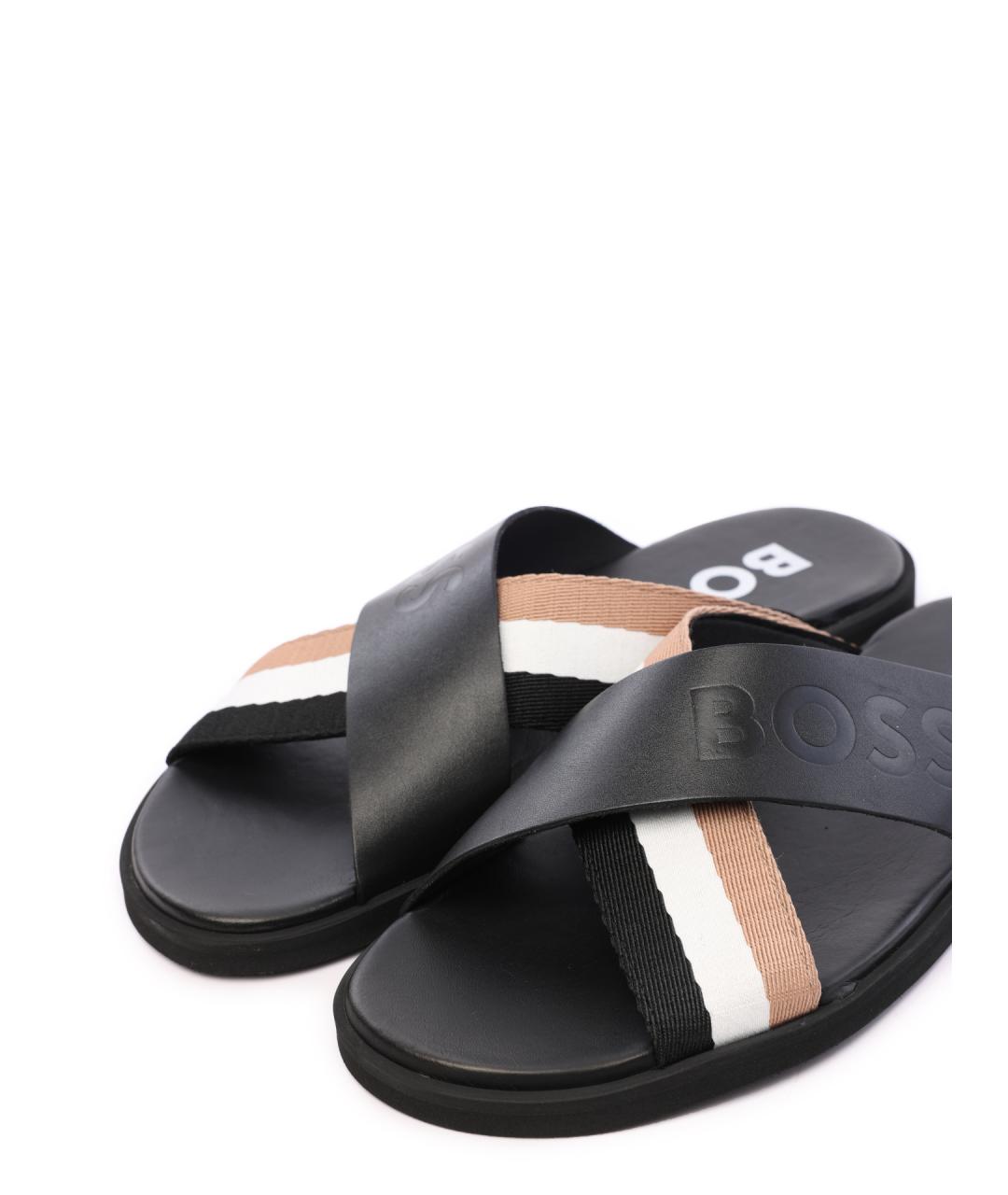 HUGO BOSS Черные шлепанцы, фото 5