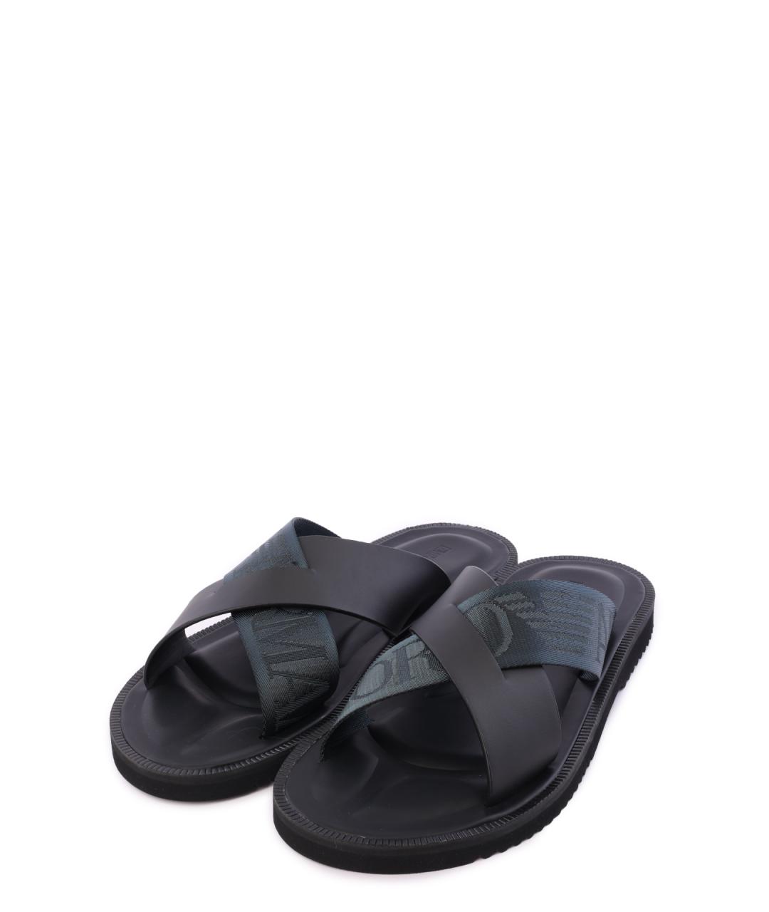 EMPORIO ARMANI Черные шлепанцы, фото 4