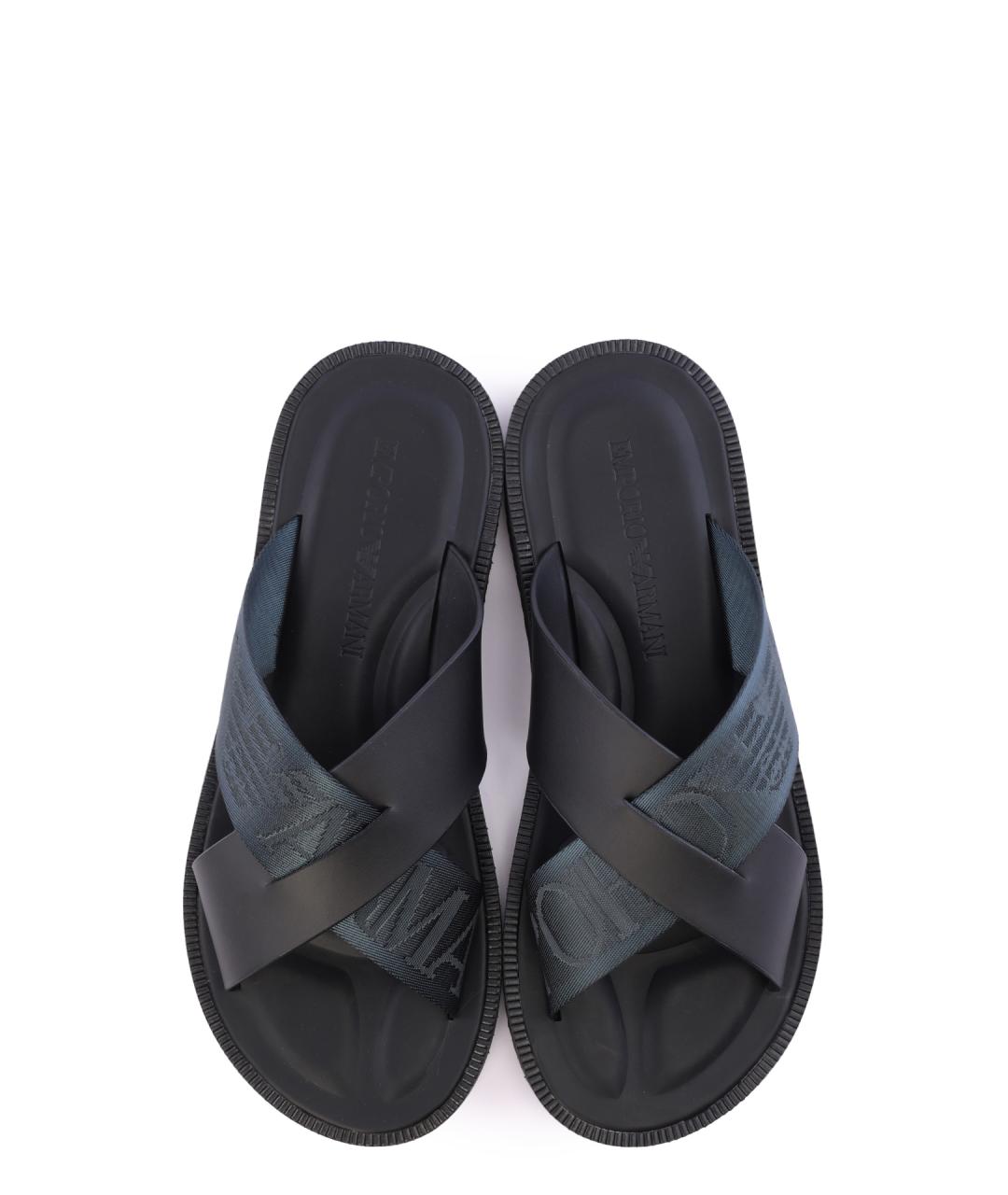 EMPORIO ARMANI Черные шлепанцы, фото 2