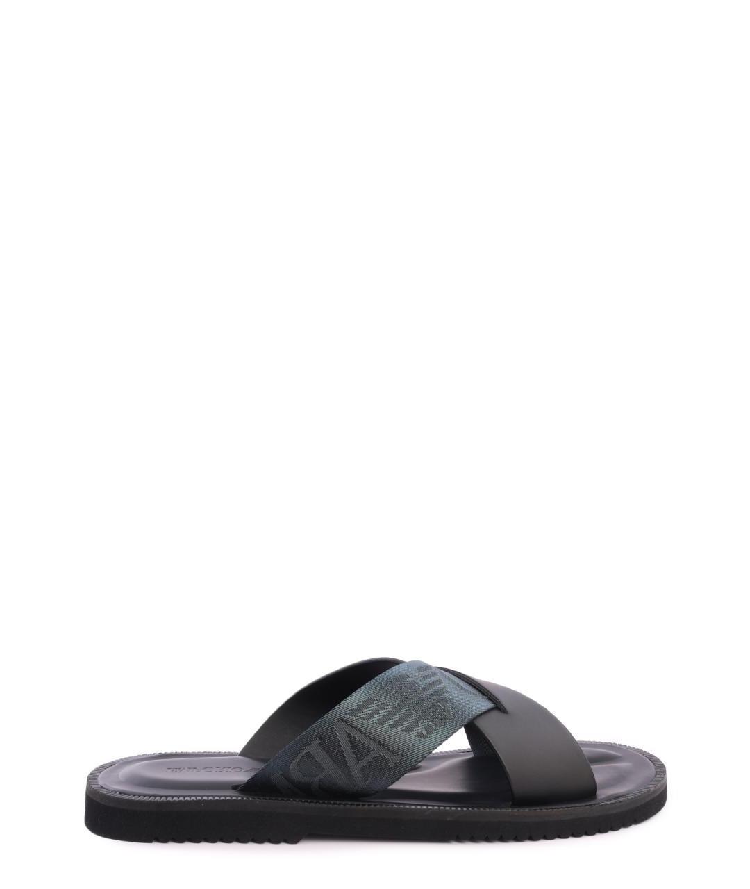 EMPORIO ARMANI Черные шлепанцы, фото 1