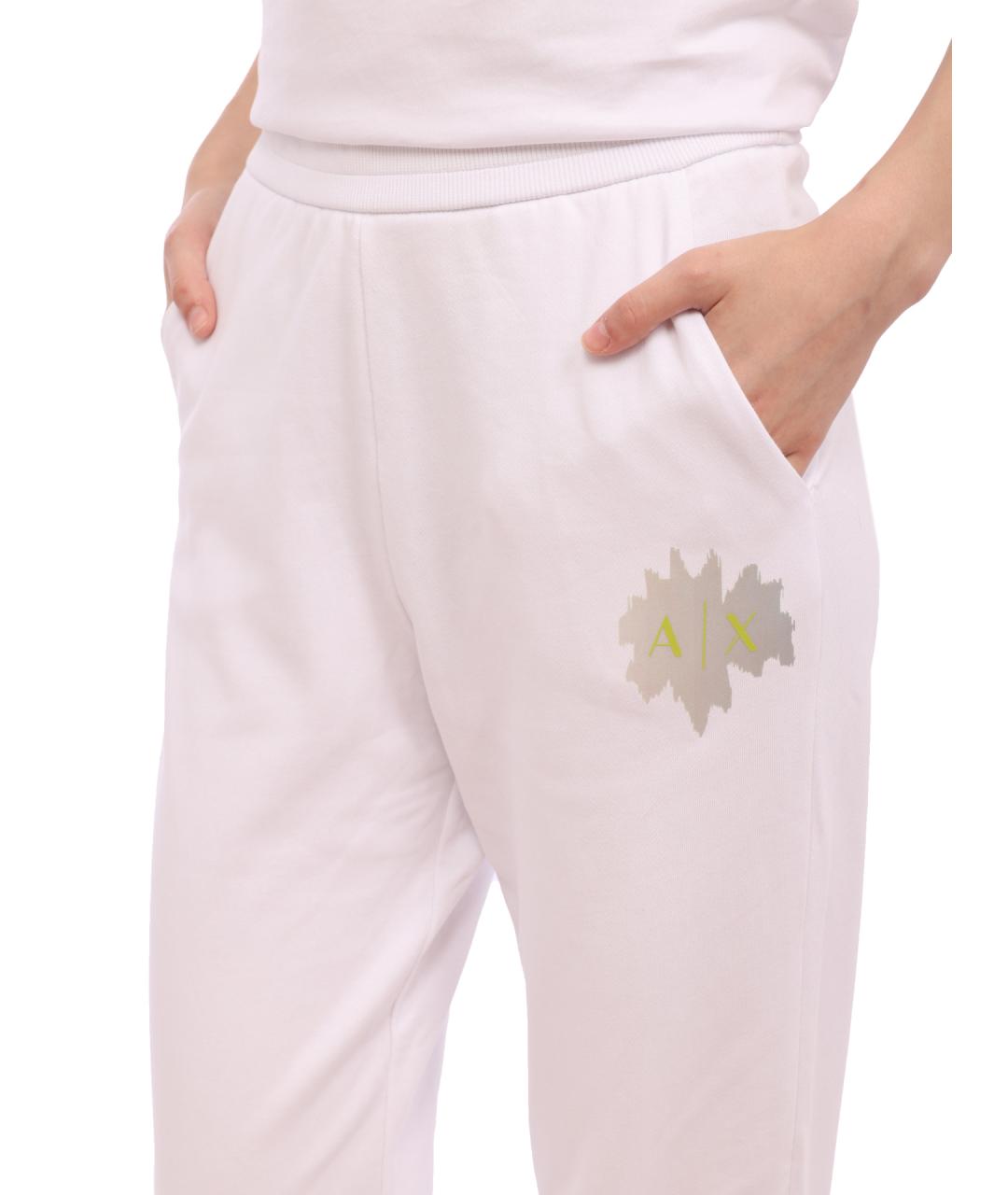 ARMANI EXCHANGE Белые хлопковые прямые брюки, фото 5
