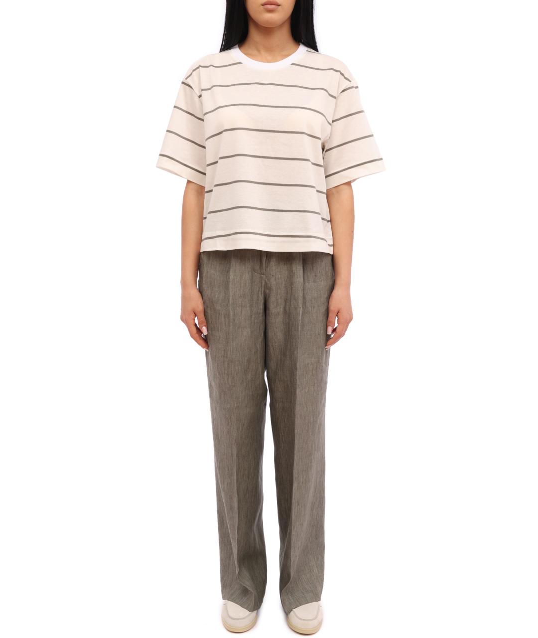 PESERICO Зеленые прямые брюки, фото 2