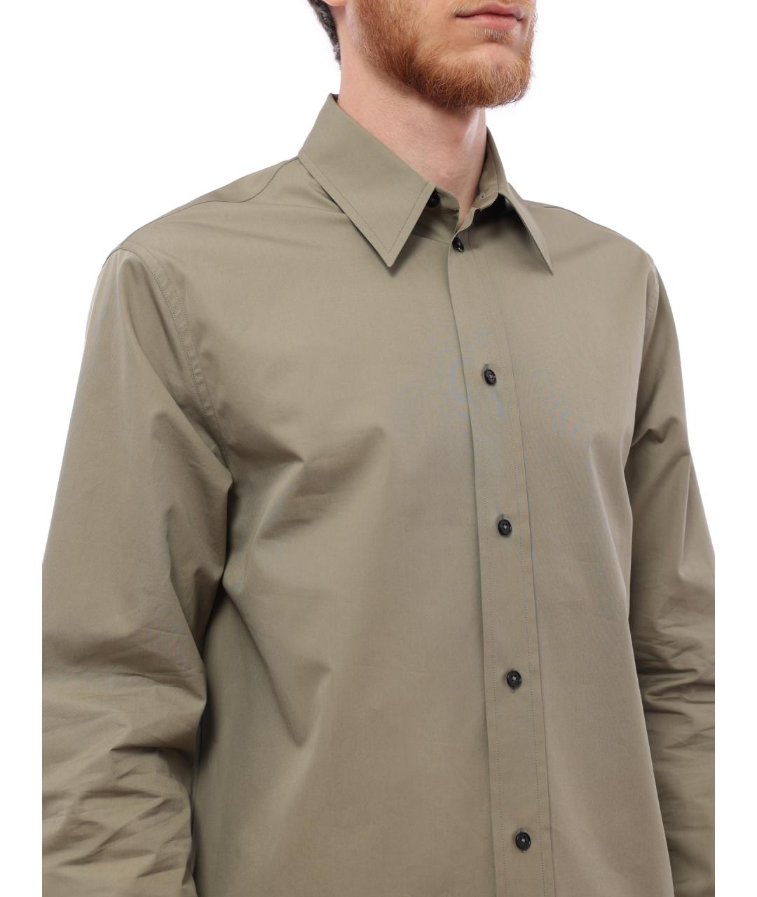 JIL SANDER Бежевая хлопковая кэжуал рубашка, фото 5