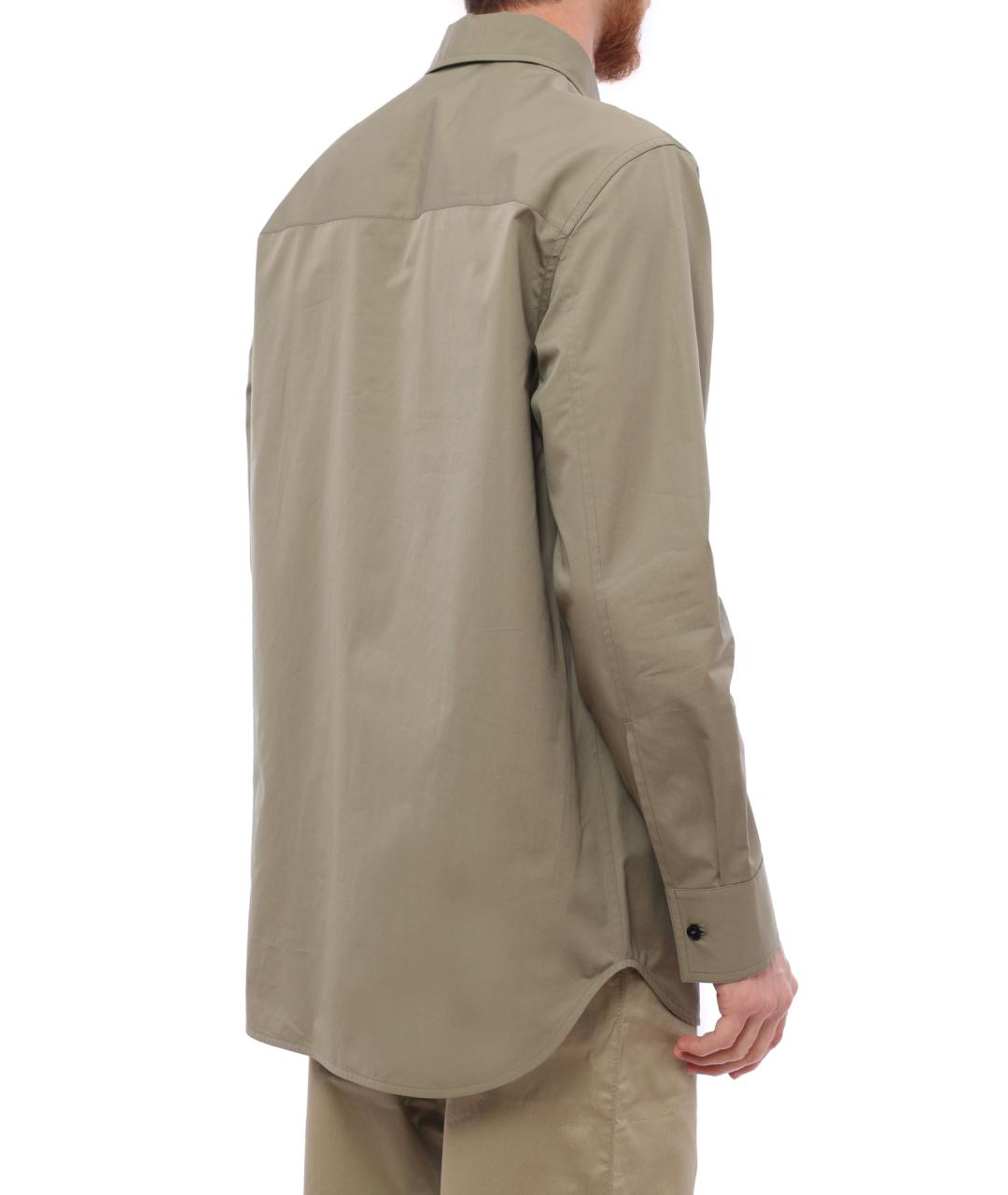 JIL SANDER Бежевая хлопковая кэжуал рубашка, фото 4