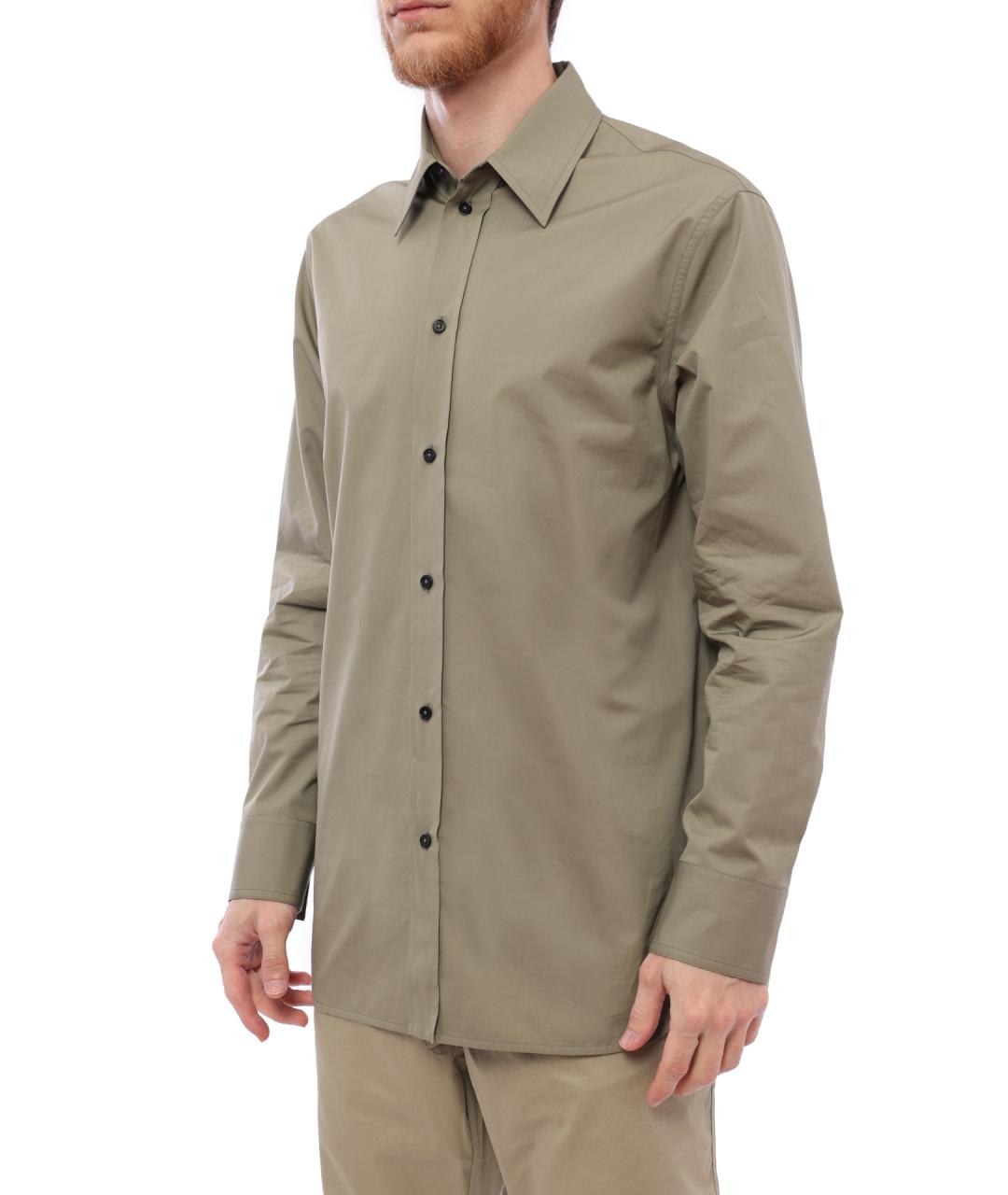 JIL SANDER Бежевая хлопковая кэжуал рубашка, фото 3