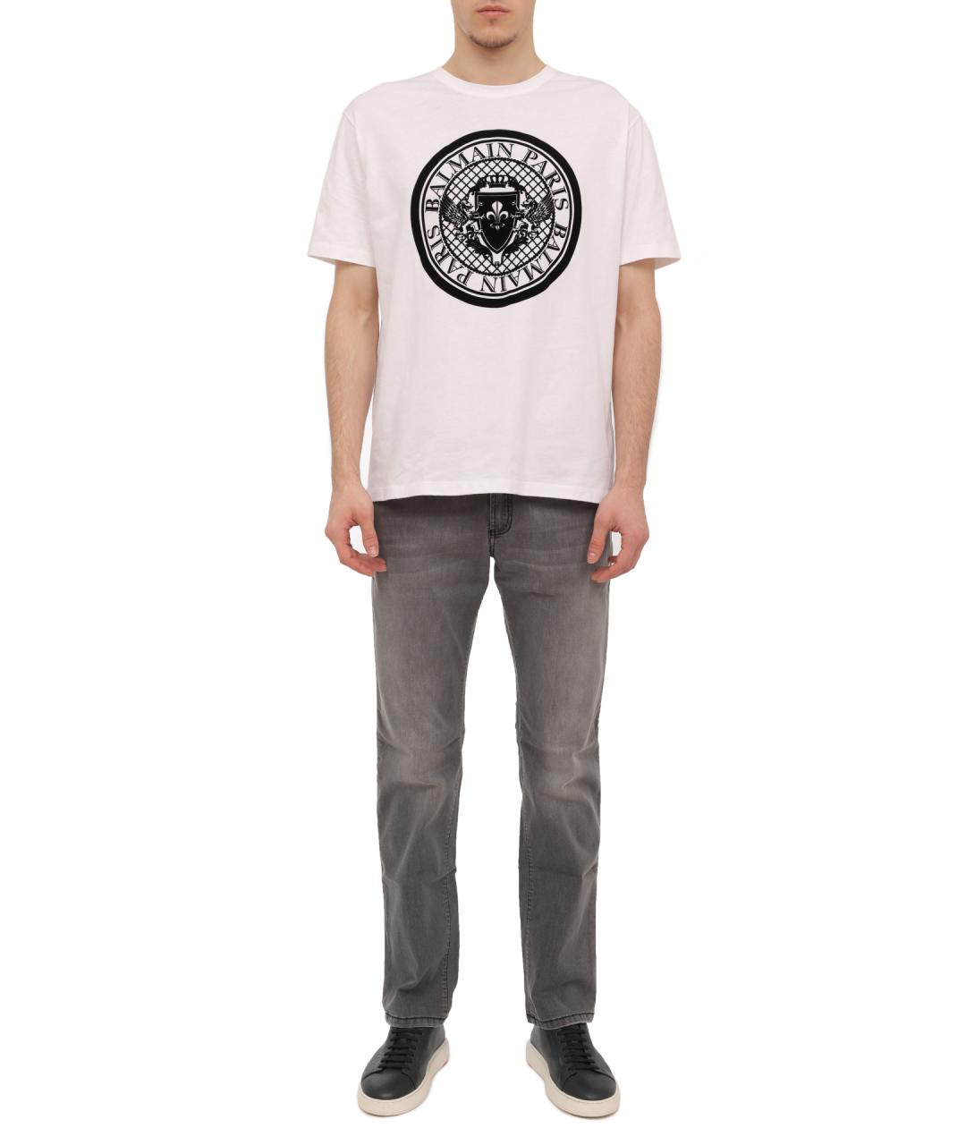 BALMAIN Белая хлопковая футболка, фото 2