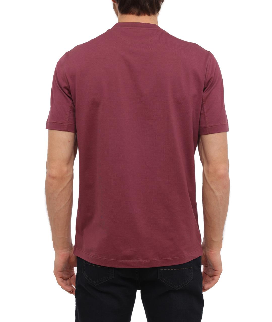 BRUNELLO CUCINELLI Фиолетовая хлопковая футболка, фото 5