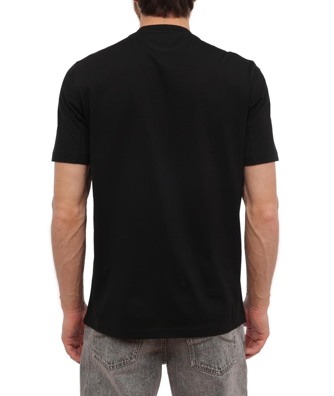 BRUNELLO CUCINELLI Черная хлопковая футболка, фото 5