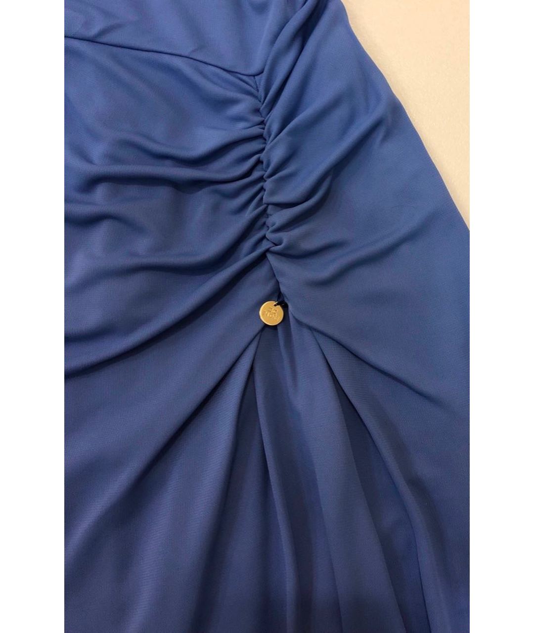ELISABETTA FRANCHI Голубое вискозное повседневное платье, фото 6