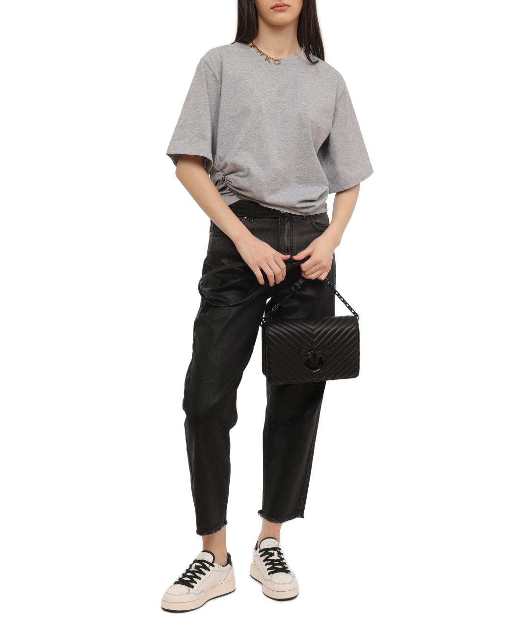 PINKO Серая хлопковая футболка, фото 2