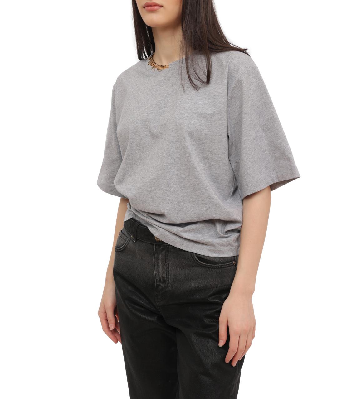 PINKO Серая хлопковая футболка, фото 4