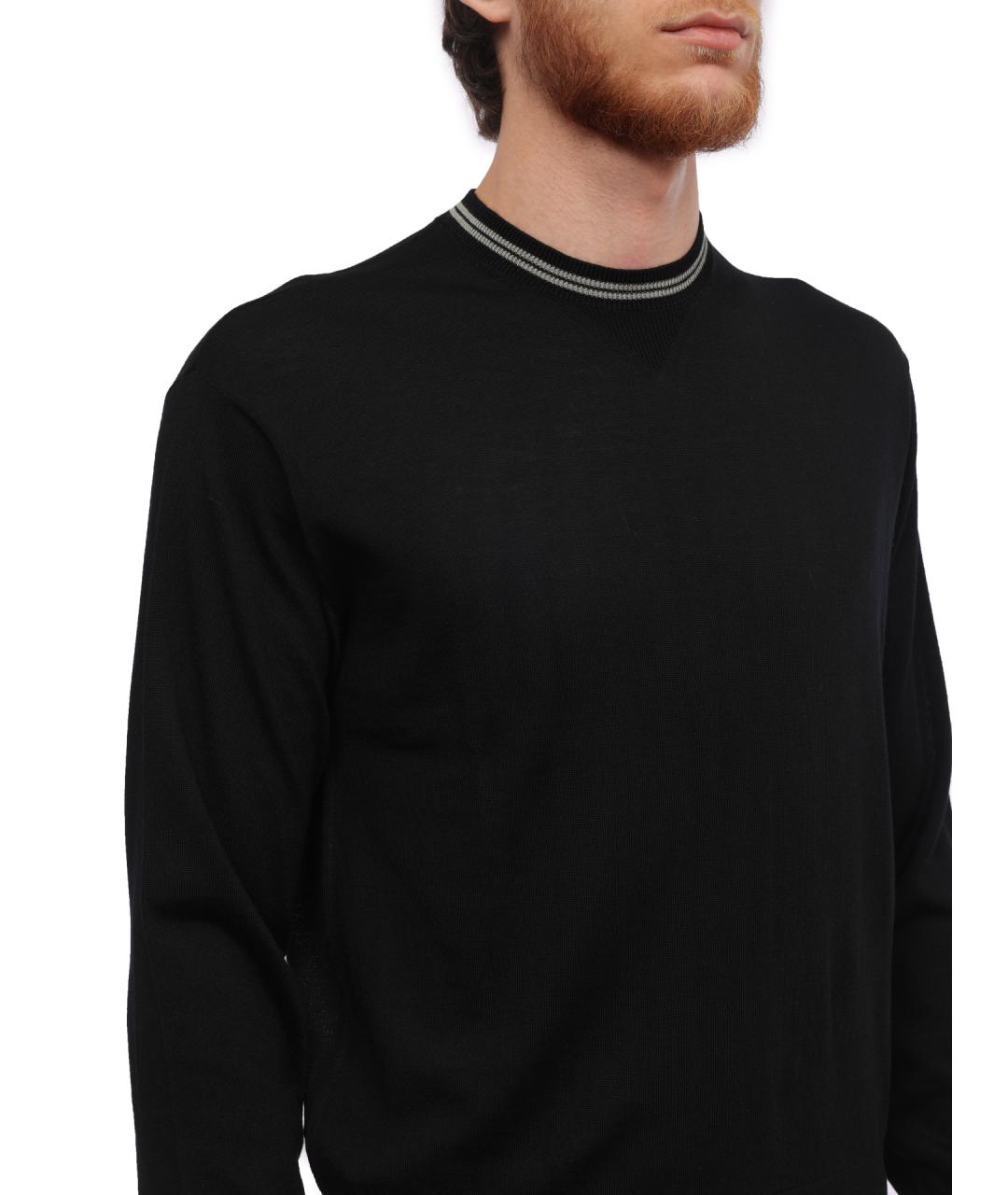EMPORIO ARMANI Черный шерстяной джемпер / свитер, фото 4