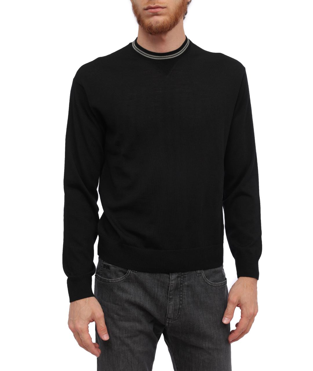 EMPORIO ARMANI Черный шерстяной джемпер / свитер, фото 1