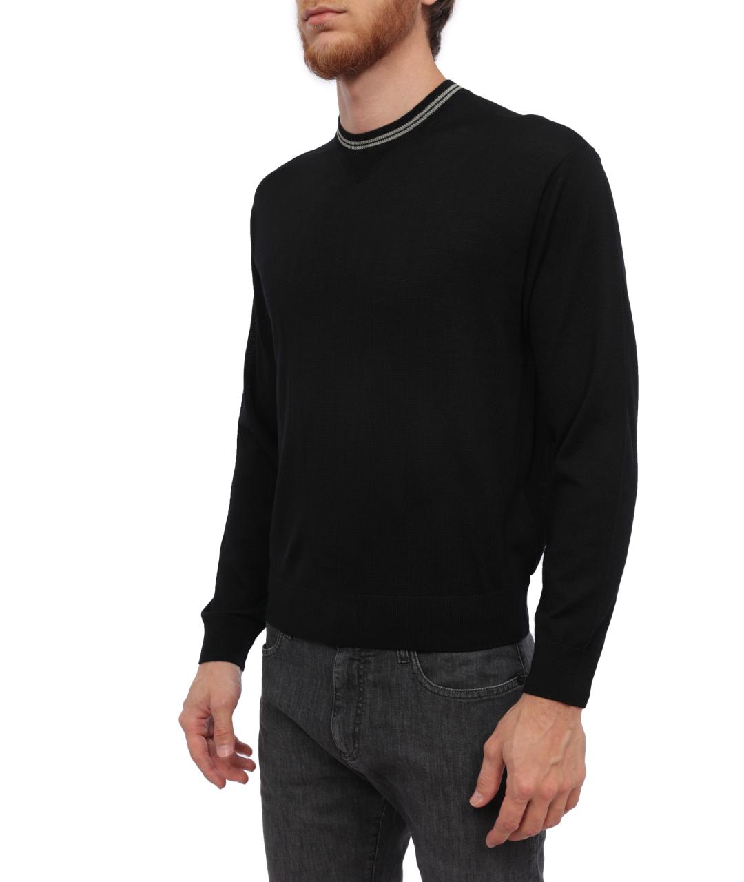 EMPORIO ARMANI Черный шерстяной джемпер / свитер, фото 3