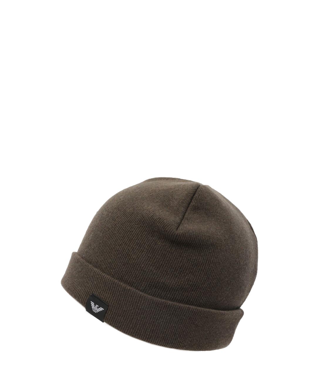 EMPORIO ARMANI Коричневая шапка, фото 2